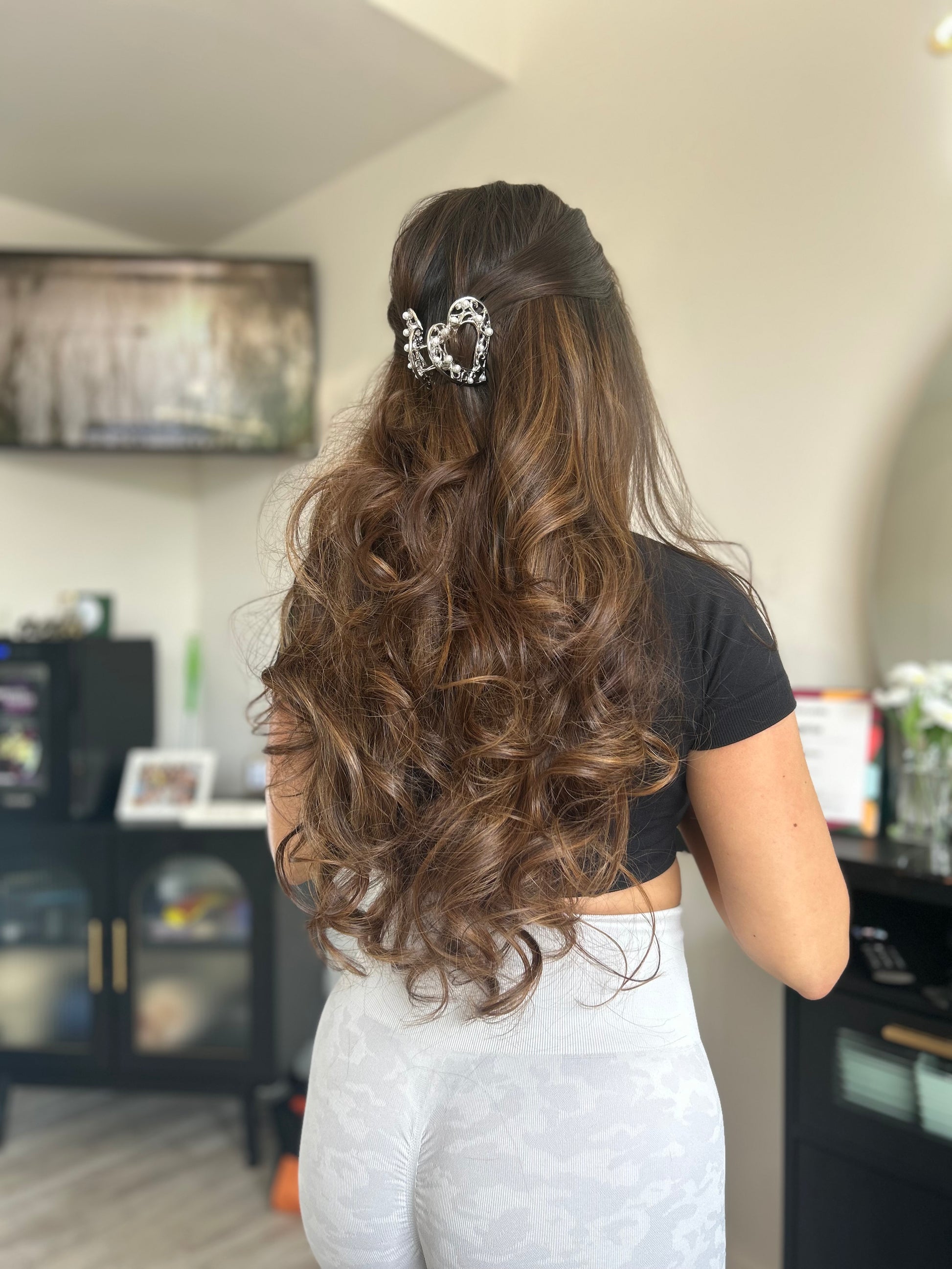 Navigating hair loss she chose extensions for added fullness with highlights at The Chic Studio